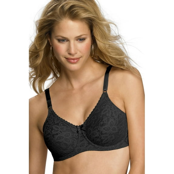 Women's Bali 3432 Lace 'N Smooth Seamless Cup Underwire Bra (Black 40C)
