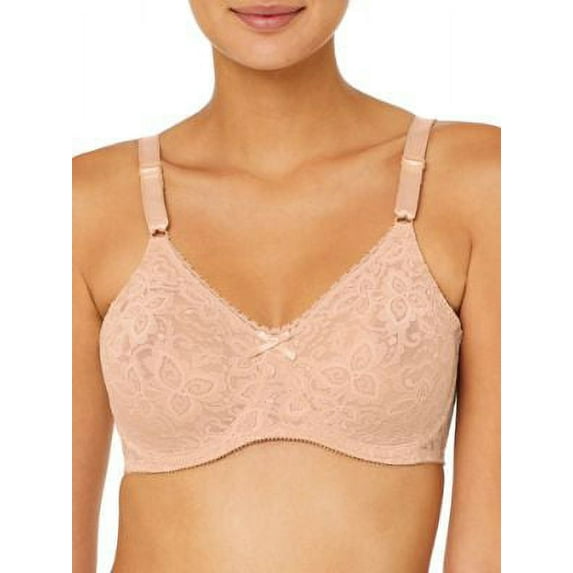 Women's Bali 3432 Lace 'N Smooth Seamless Cup Underwire Bra (Nude 38DD)