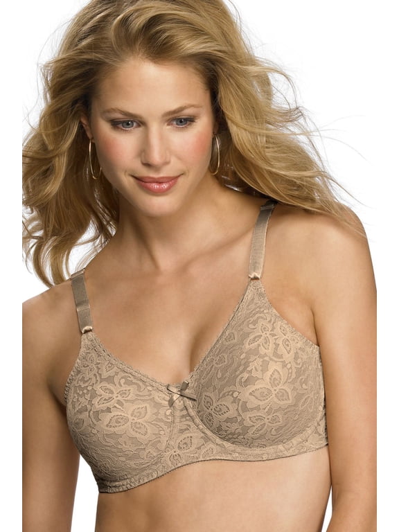 Women's Bali 3432 Lace 'N Smooth Seamless Cup Underwire Bra (Nude 38D)