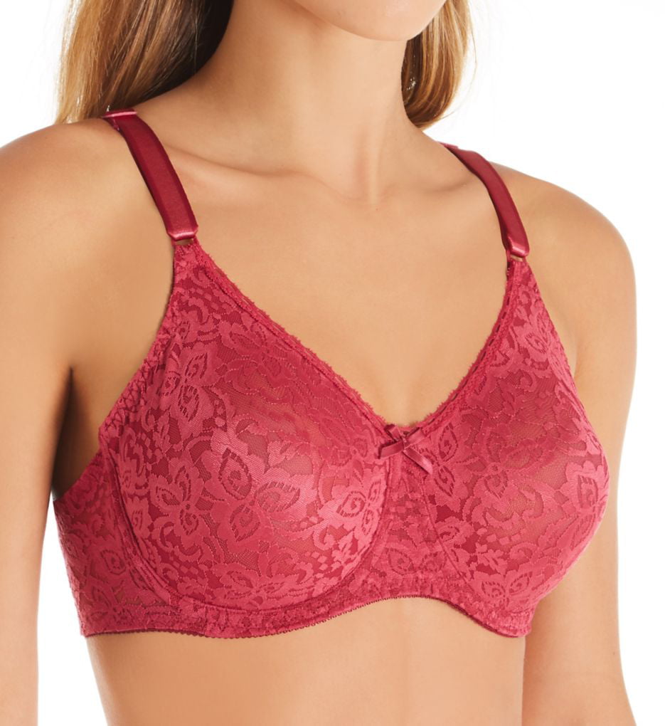 Women's Bali 3432 Lace 'N Smooth Seamless Cup Underwire Bra (Spice Market  Red 40D)