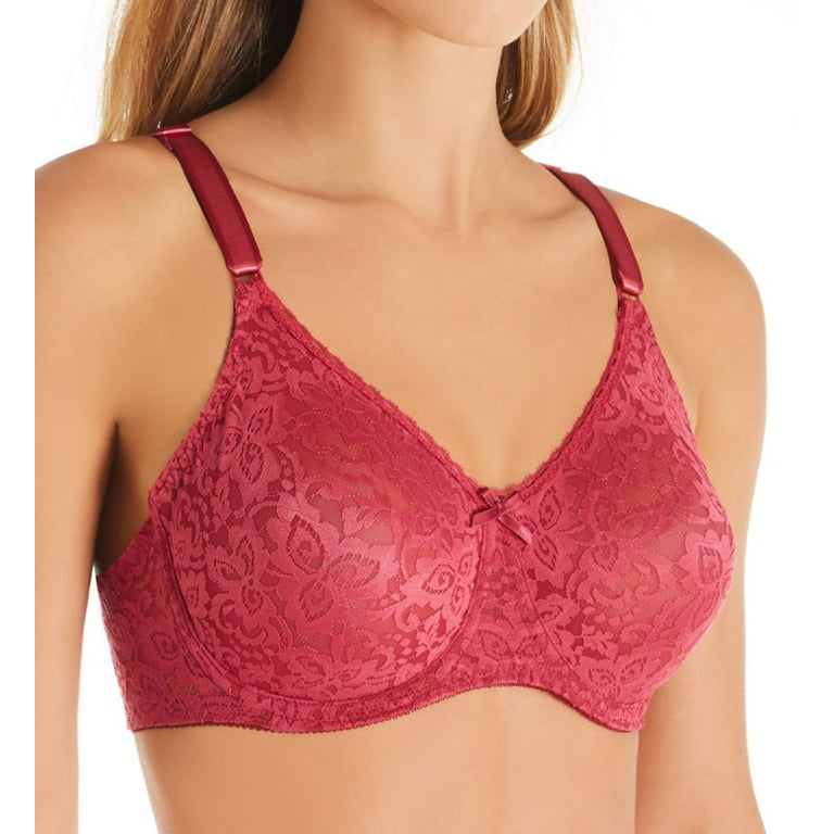 Women's Bali 3432 Lace 'N Smooth Seamless Cup Underwire Bra (Spice Market  Red 40D) 