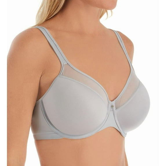 Women's Bali 3439 One Smooth U Ultra Lite Neckline Bra (Crystal Grey 34D)