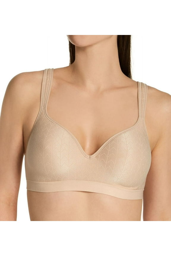 Women's Bali 3463 Comfort Revolution Wirefree Bra (Almond Zag 36DD)