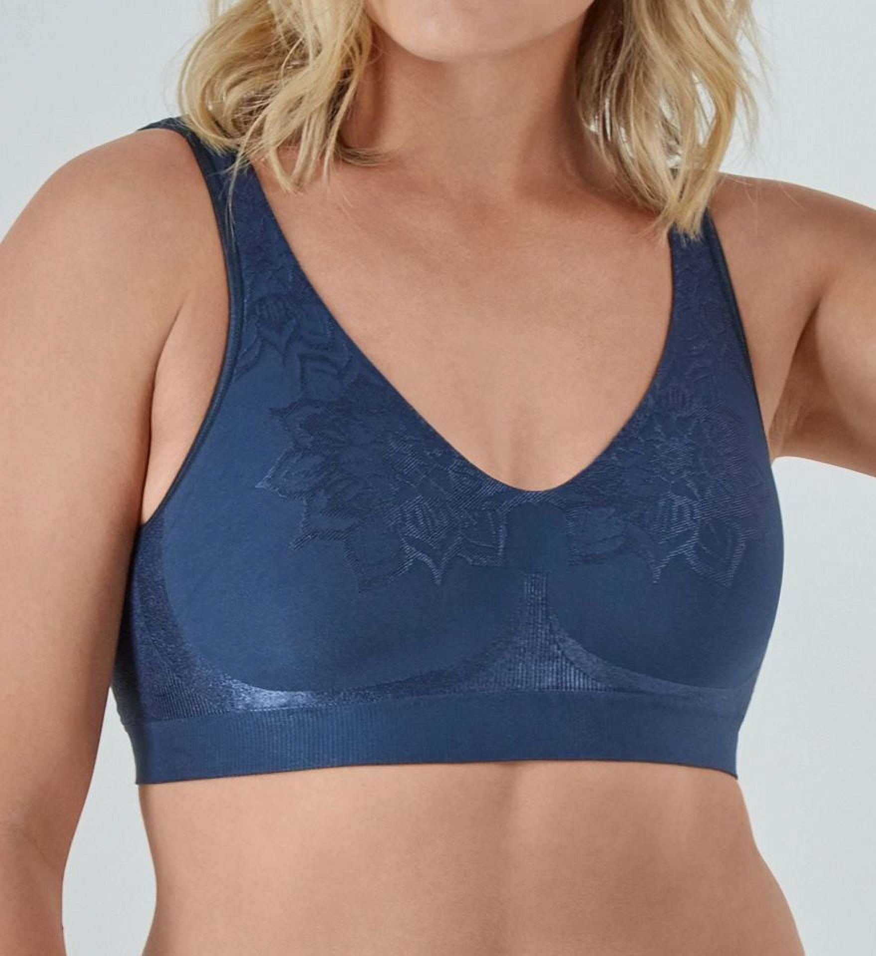 Women's Bali 3484 Comfort Revolution ComfortFlex Fit Wirefree Bra (Navy Aztec S)
