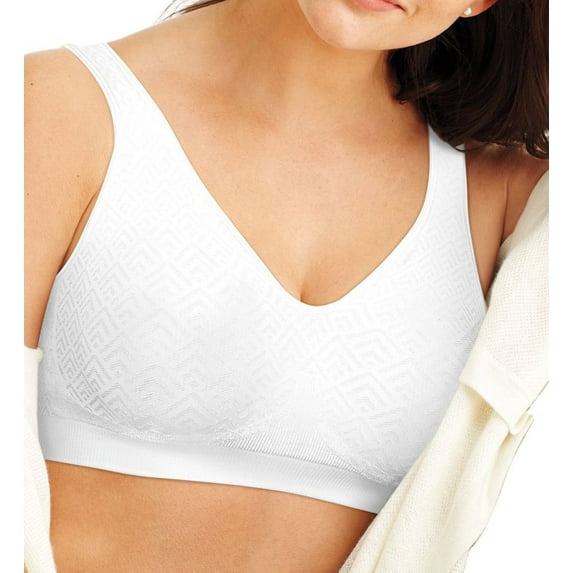 Women's Bali 3484 Comfort Revolution ComfortFlex Fit Wirefree Bra (White Retro M)