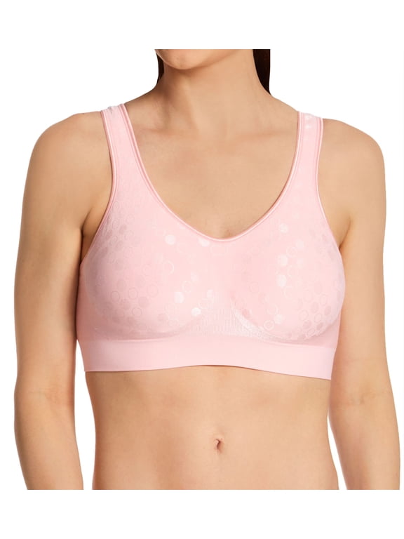 Women's Bali 3488 Comfort Revolution Shaping Wirefree Bra (Gentle Peach Dot XL)