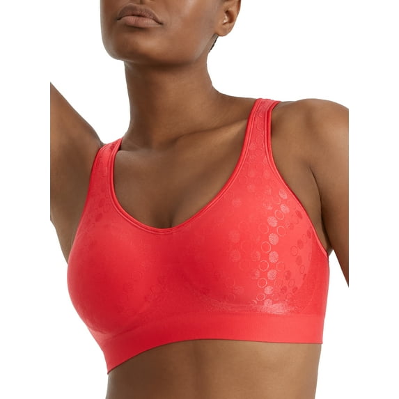 Women's Bali 3488 Comfort Revolution Shaping Wirefree Bra (Red Stone Dot S)