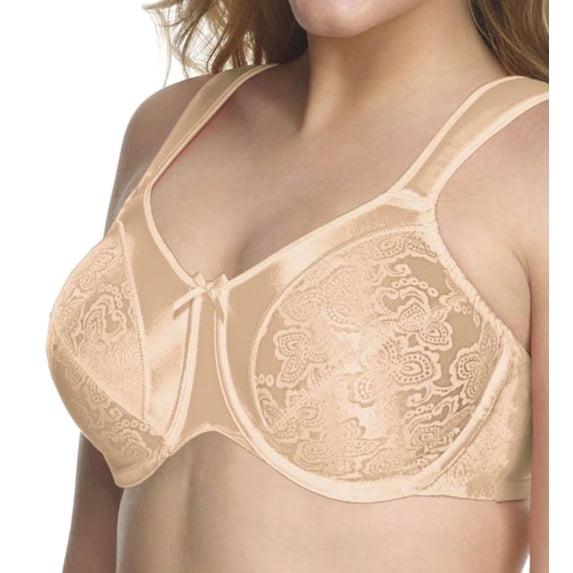 Women's Bali 3562 Satin Tracings Minimizer Underwire Bra (Nude 36C)