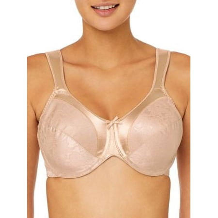 Women's Bali 3562 Satin Tracings Minimizer Underwire Bra (Nude 38DD)