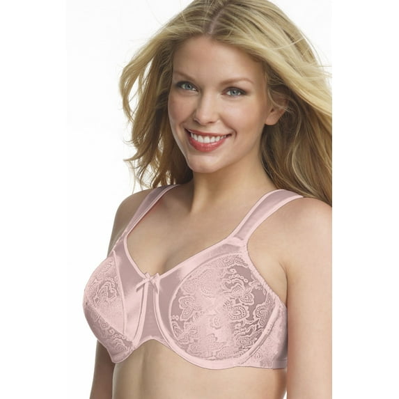 Women's Bali 3562 Satin Tracings Minimizer Underwire Bra (Rosewood 36DD)