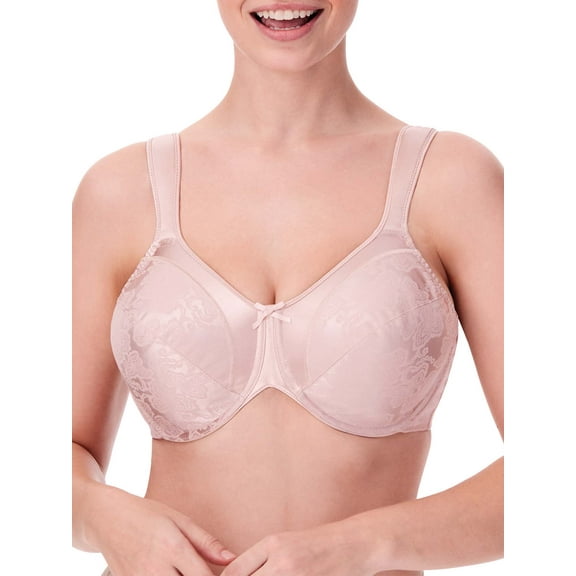 Women's Bali 3562 Satin Tracings Minimizer Underwire Bra (Rosewood 40DD)
