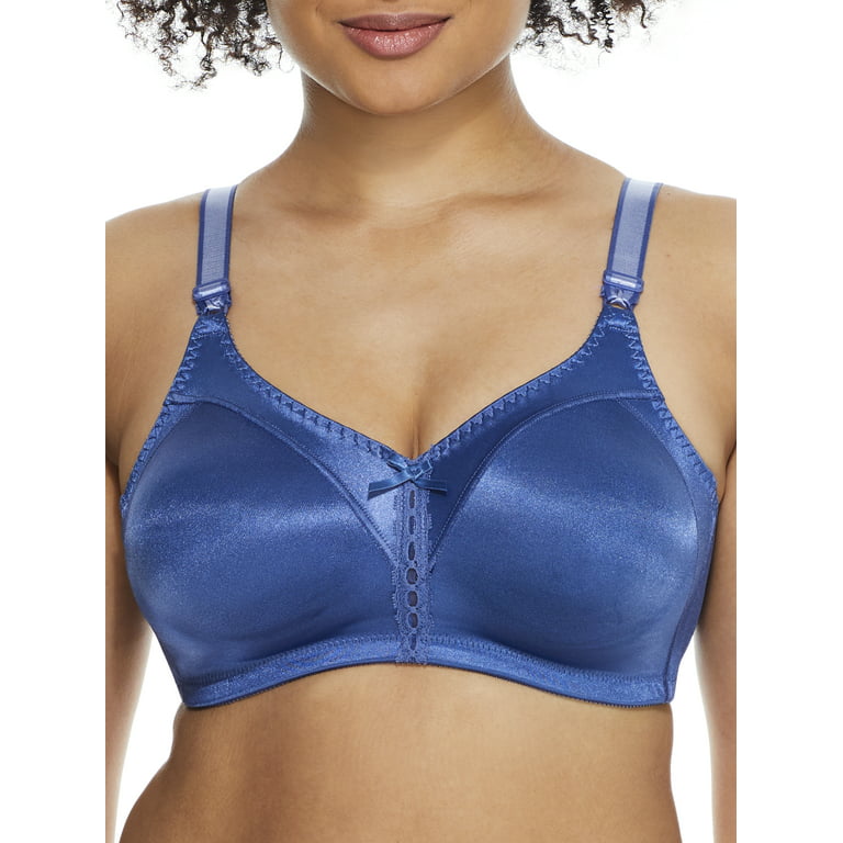 Women's Bali 3820 Double Support Cool Comfort Wirefree Bra (Classic  Chambray Blue 40D) 