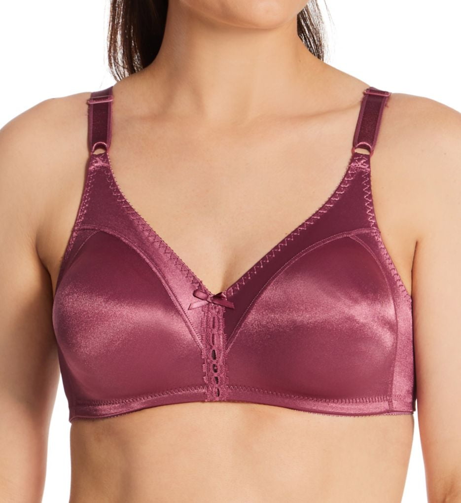 Women's Bali 3820 Double Support Cool Comfort Wirefree Bra (Rustic Berry  Red 36C) 