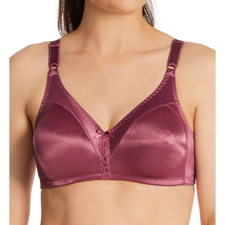 Women's Bali 3820 Double Support Cool Comfort Wirefree Bra (Rustic Berry  Red 36D)