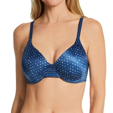 Women's Bali 3W11 One Smooth U Smoothing & Concealing Underwire Bra (Regal Navy Dot Print 38C)