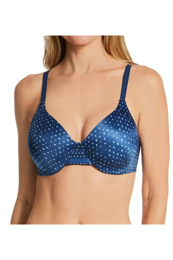 Women's Bali 3W11 One Smooth U Smoothing & Concealing Underwire Bra (Regal Navy Dot Print 40D)