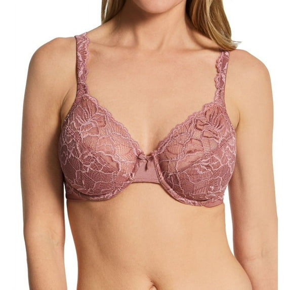 Women's Bali 6543 Lace Desire Lightly Lined Underwire Bra (Enchantment Pink 36C)