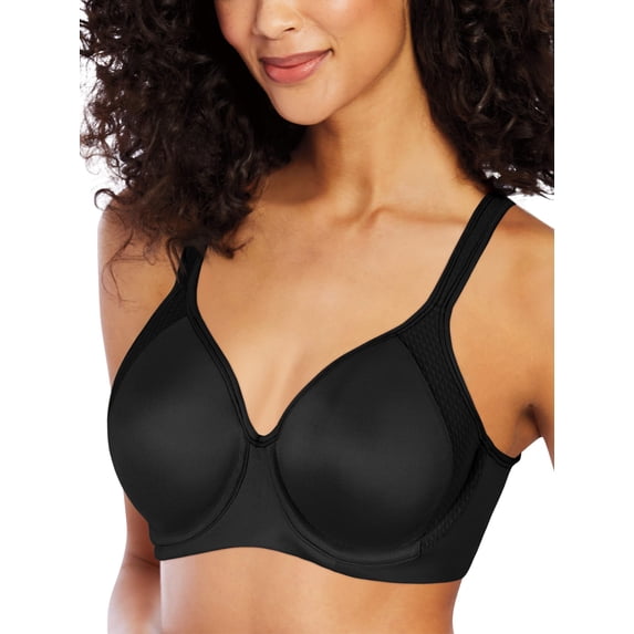 Women's Bali 6567 Active Classic Coverage Foam Underwire Bra (Black/Blushing Pink 40DD)