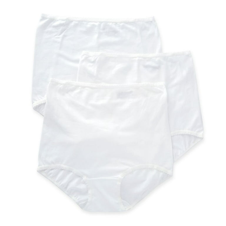 Women's Bali A332 Cool Cotton Skimp Skamp Brief Panty - 3 Pack (3 White 9)