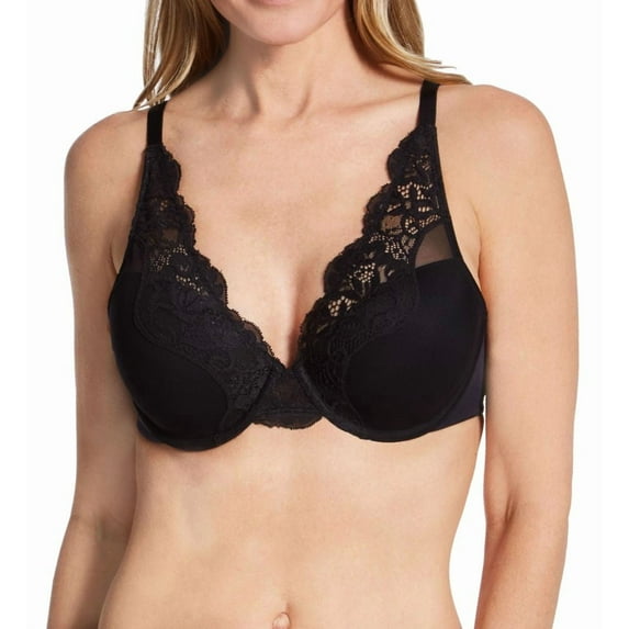 Women's Bali DF0084 One Smooth U Comfort Stretch Lace Underwire Bra (Black 36DD)