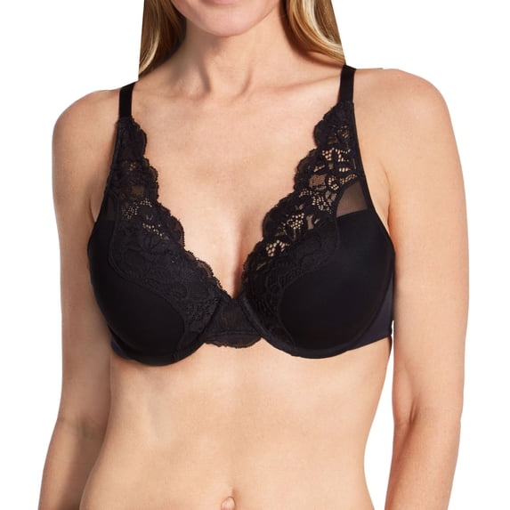 Women's Bali DF0084 One Smooth U Comfort Stretch Lace Underwire Bra (Black 42C)