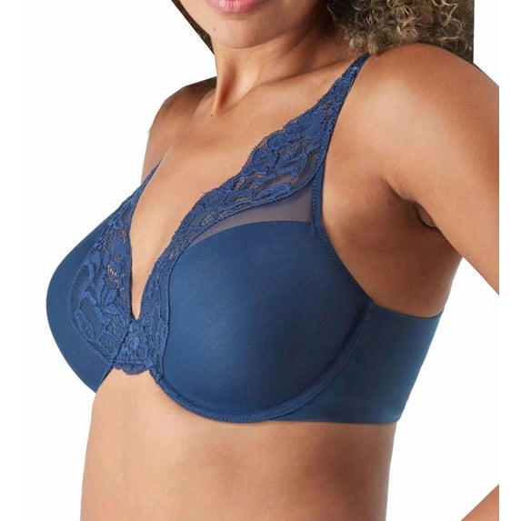Women's Bali DF0084 One Smooth U Comfort Stretch Lace Underwire Bra (Navy 36DD)