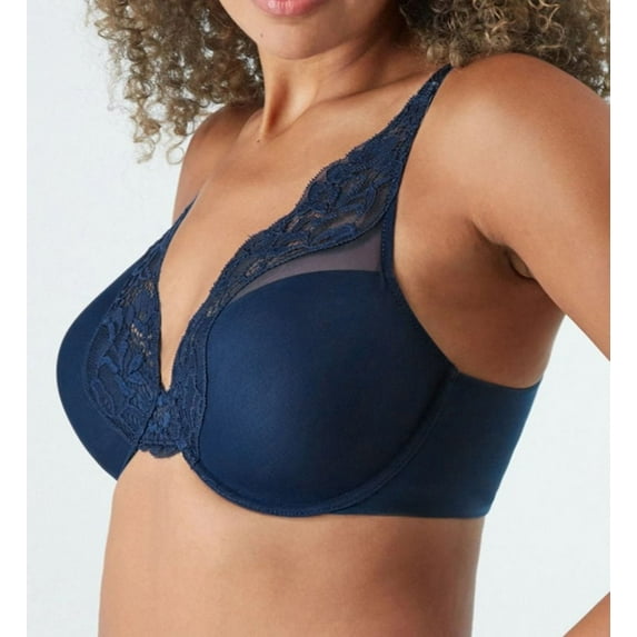 Women's Bali DF0084 One Smooth U Comfort Stretch Lace Underwire Bra (Navy 40C)