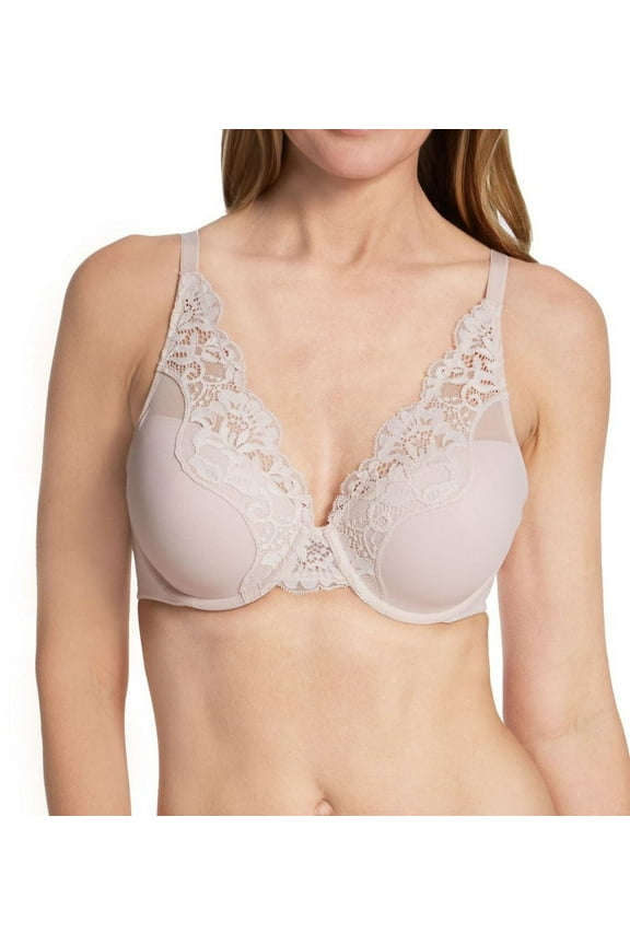 Women's Bali DF0084 One Smooth U Comfort Stretch Lace Underwire Bra (Sandshell 34DD)