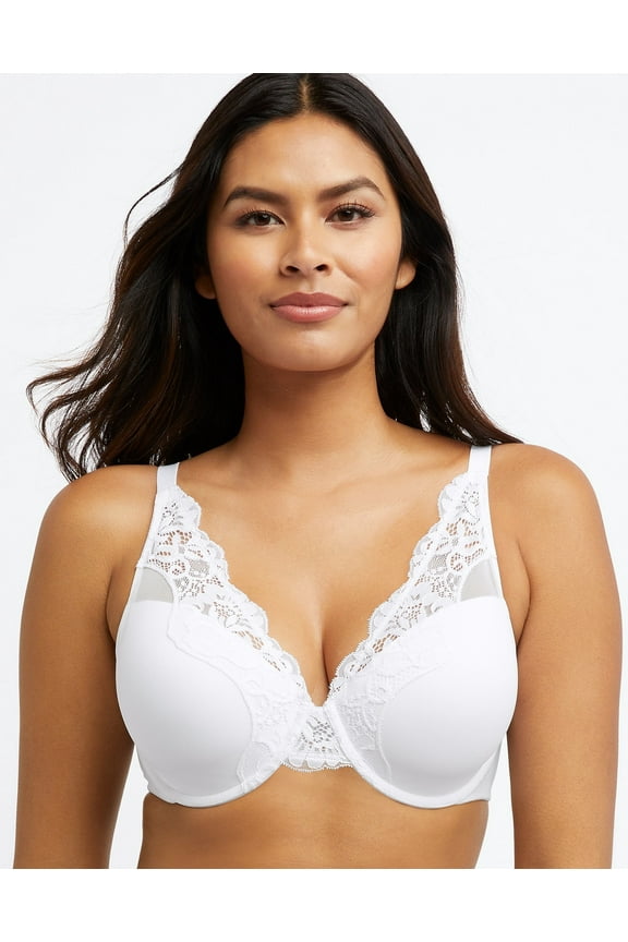 Women's Bali DF0084 One Smooth U Comfort Stretch Lace Underwire Bra (White 38C)
