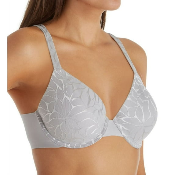 Women's Bali DF0085 Beauty Lift Invisible Support Underwire Bra (Crystal Grey Lace 42DD)