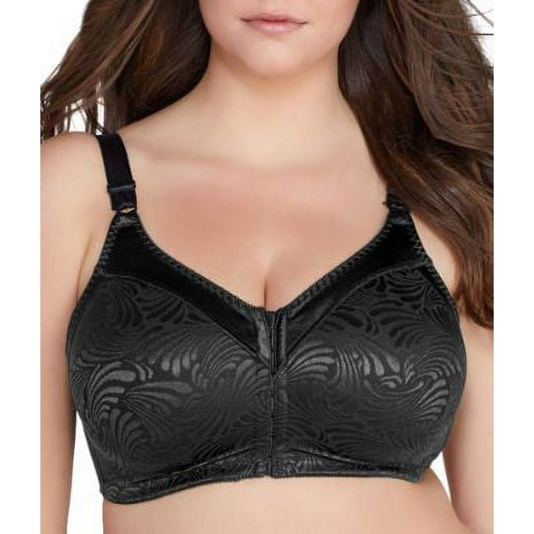 Women's Bali DF1003 Double Support Front Close Wirefree Bra (Black