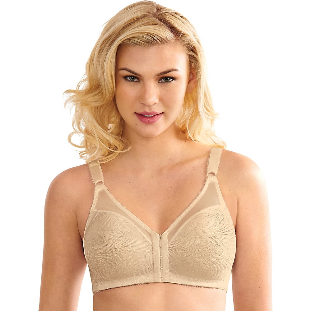 Women's Bali DF1003 Double Support Front Close Wirefree Bra (Soft Taupe  36DD) 