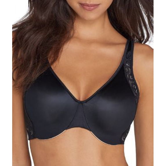 Women's Bali DF1004 Side Support and Smoothing Minimizer Bra (Black/Soft Taupe 38D)