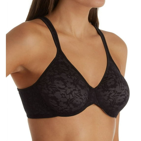 Women's Bali DF3382 Passion For Comfort Back Smoothing Underwire Bra (Black/Excalibur Lace 40C)