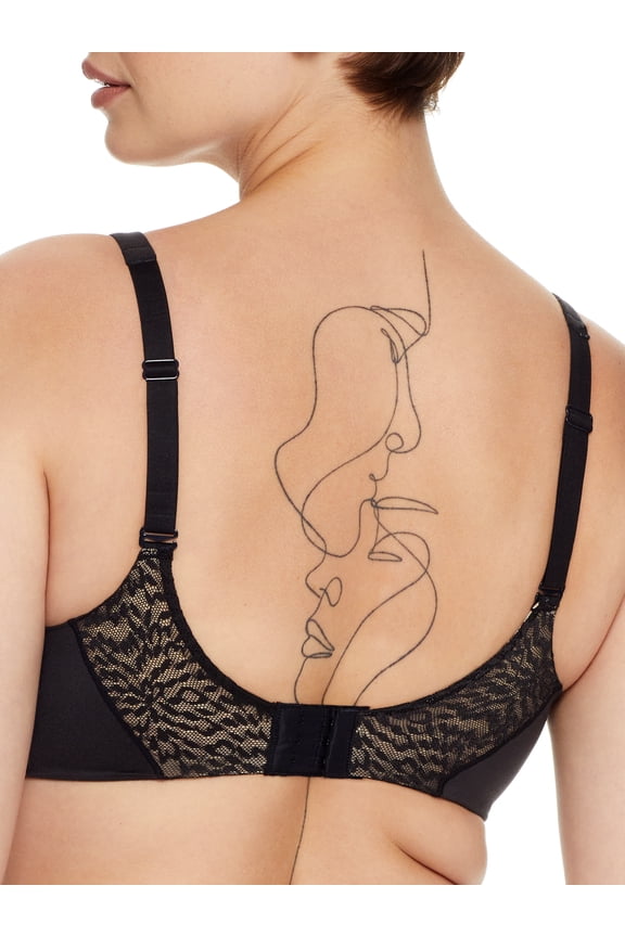 Women's Bali DF3468 Comfort Revolution Soft Touch Perfect Wire Bra (Black/Almond 34C)