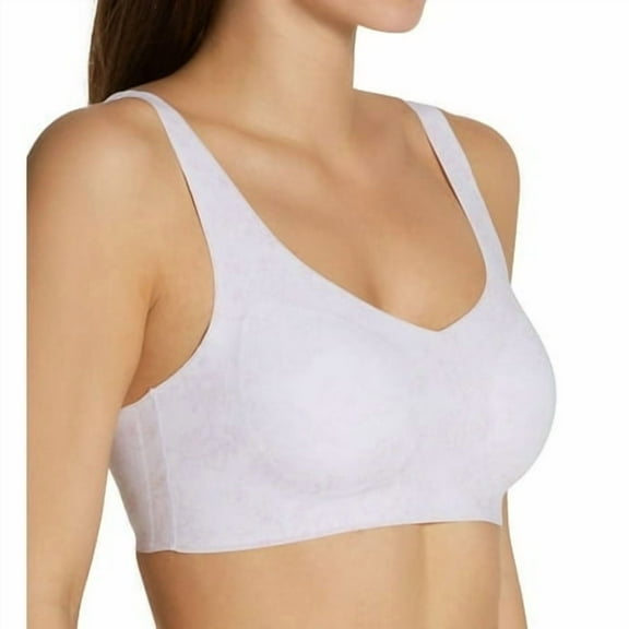 Women's Bali DF3496 Easylite Wirefree Bra with Back Closure (White/Hush Pink 2X)