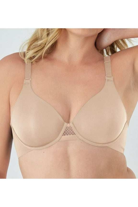Women's Bali DF4481 Sleek Support Smoothing Underwire T-Shirt Bra (Almond 36C)
