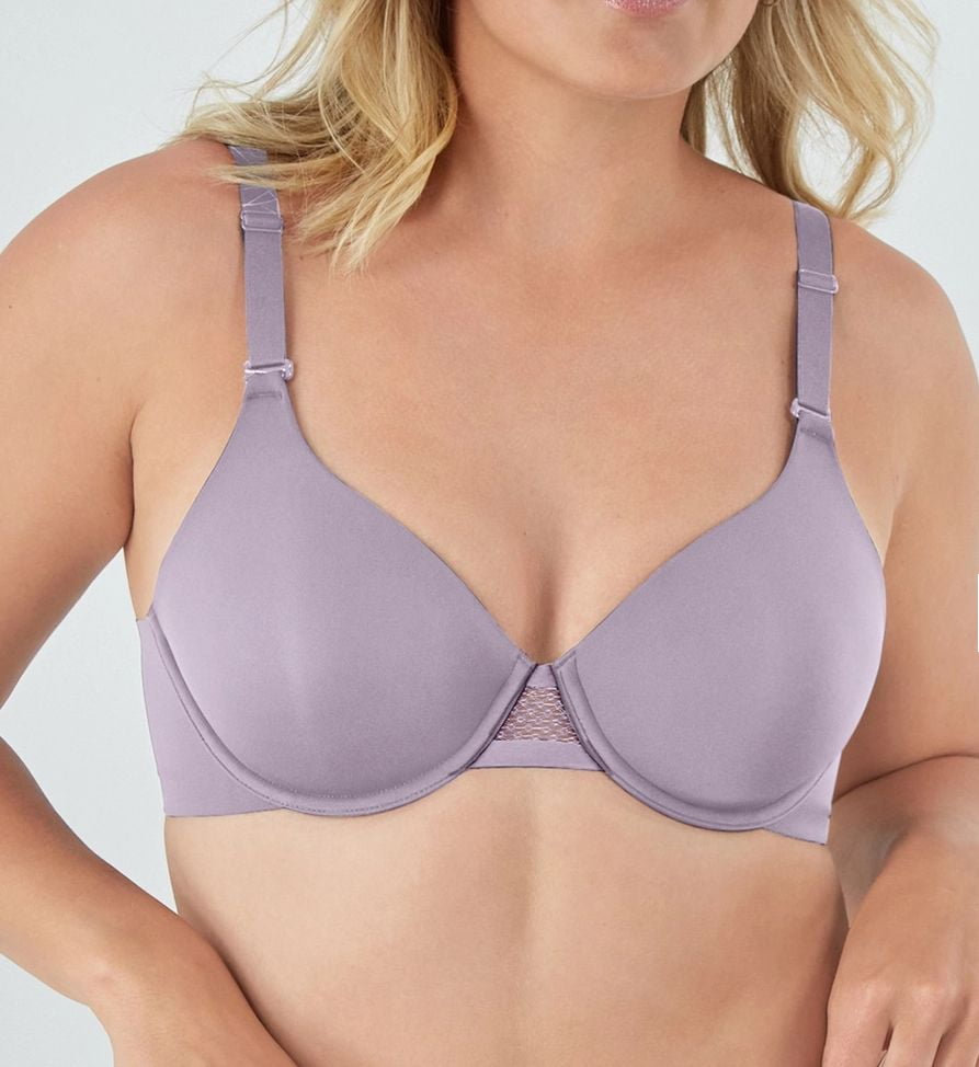 Women's Bali DF4481 Sleek Support Smoothing Underwire T-Shirt Bra (SMOKED LILAC 42D)