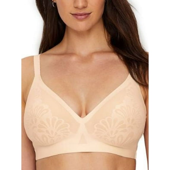 Women's Bali DF6564 Beauty Lift Gravity Defying Wirefree Bra (Porcelain/Nude 42D)