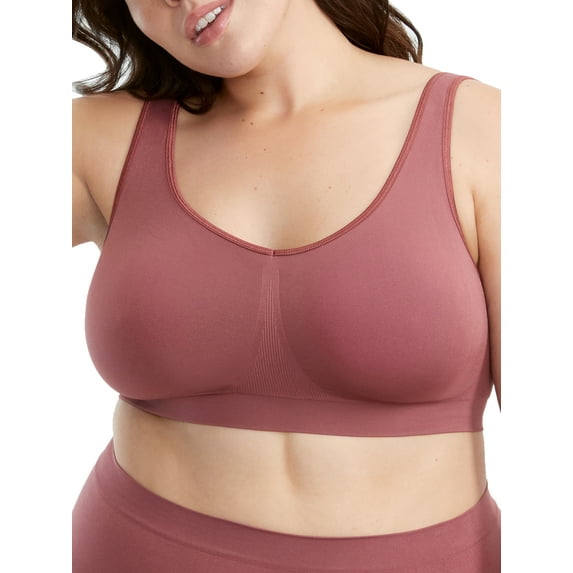 Women's Bali DFBRAL One Smooth U All-Around Smoothing Support Bralette (Rustic Berry Red M)