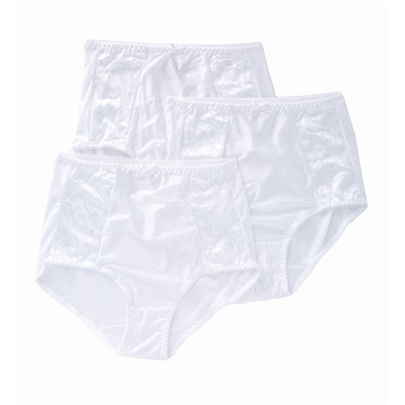 Women's Bali DFDBB3 Double Support Brief Panty - 3 Pack (White x3 6)