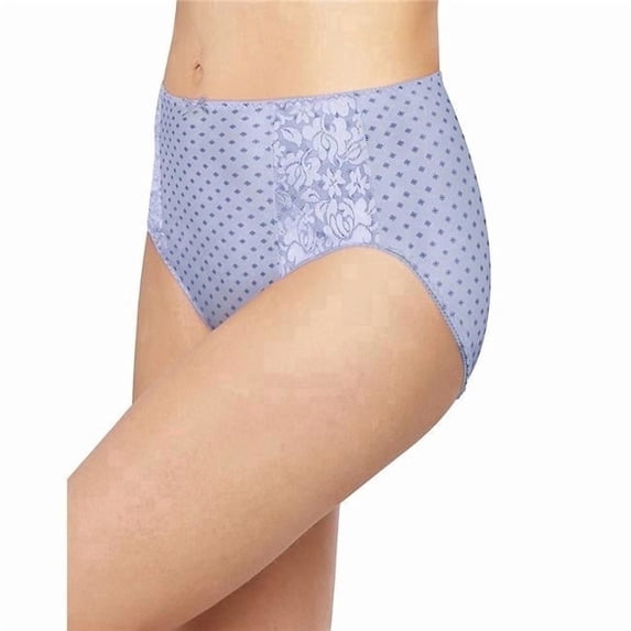 Women's Bali DFDBH3 Double Support Hi Cut Brief Panty - 3 Pack (WhiteNavyLavenderMoon 9)