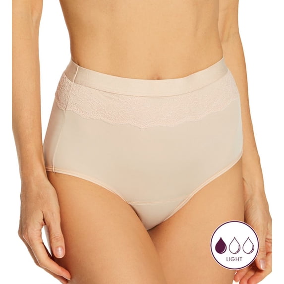Women's Bali DFLLB1 Beautifully Confident Light Leak Protection Panty (Soft Taupe 7)
