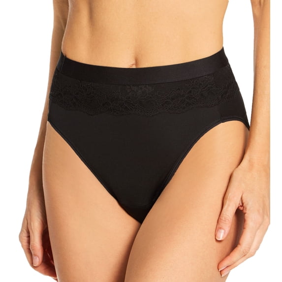 Women's Bali DFLLH1 Beautifully Confident Leak Protection Hi-Cut Panty (Black 6)