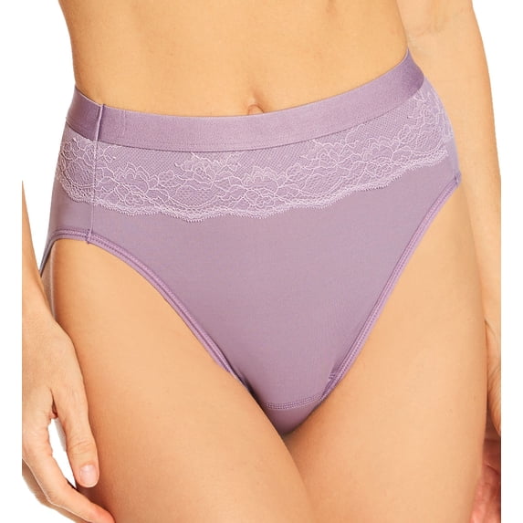 Women's Bali DFLLH1 Beautifully Confident Leak Protection Hi-Cut Panty (Perfectly Purple 6)
