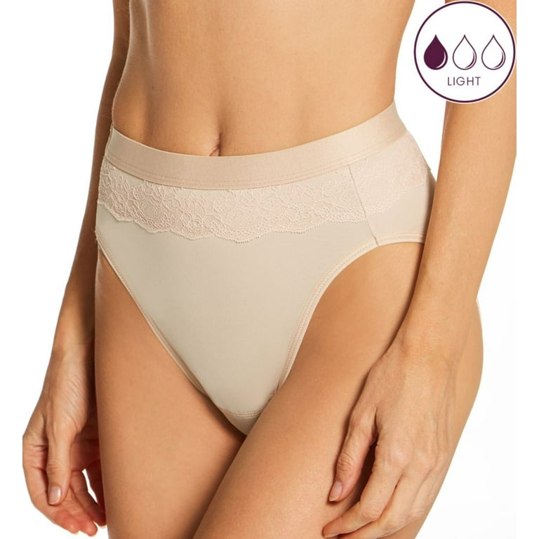 Women's Bali DFLLH1 Beautifully Confident Leak Protection Hi-Cut Panty  (Soft Taupe 7)