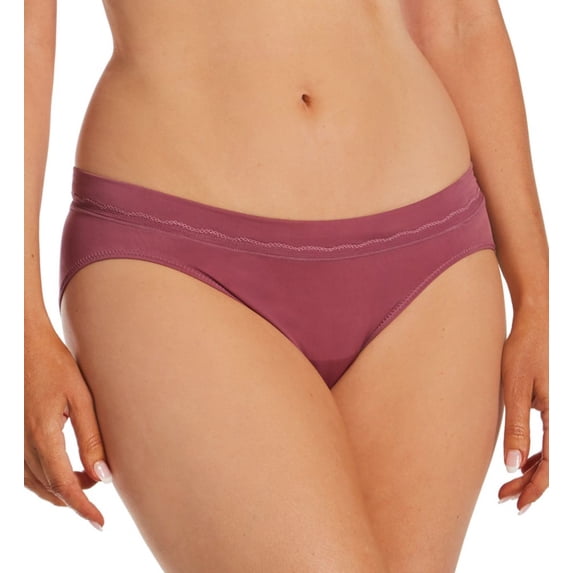 Women's Bali DFMMBK One Smooth U Modern Microfiber Bikini Panty (Rustic Berry Red 9)