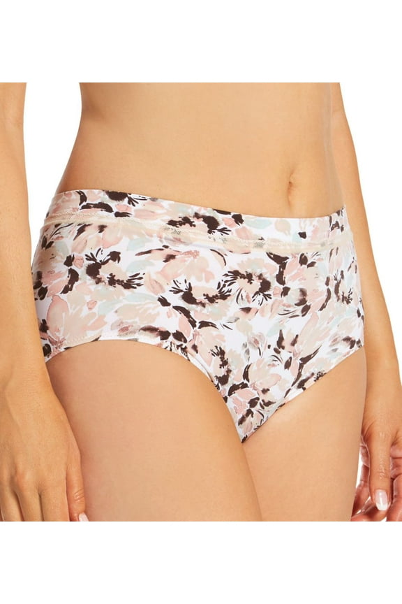 Women's Bali DFMMMB One Smooth U Modern Microfiber Brief Panty (Watercolor Floral 7)