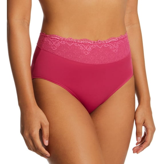 Women's Bali DFPC62 Passion For Comfort Hi-Cut Brief Panty (New Signature Berry 9)
