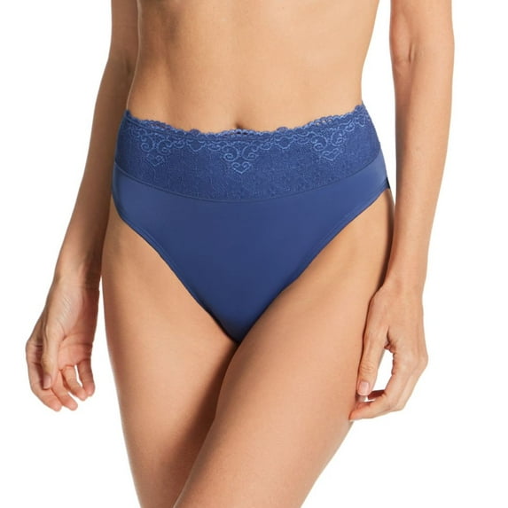 Women's Bali DFPC62 Passion For Comfort Hi-Cut Brief Panty (Regal Navy 6)